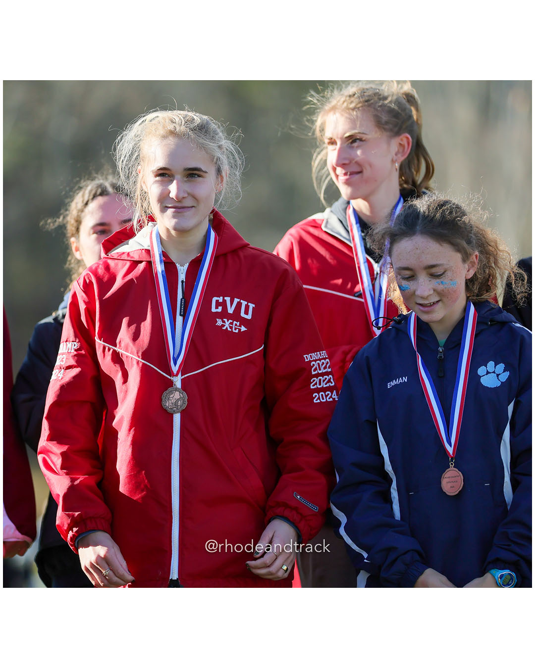 Lydia Donahue, Champlain Valley Union High School, P9, 19:13.38 - Acadia Enman, Mt. Mansfield High School, P10, 19:18.12 - New England Cros…
